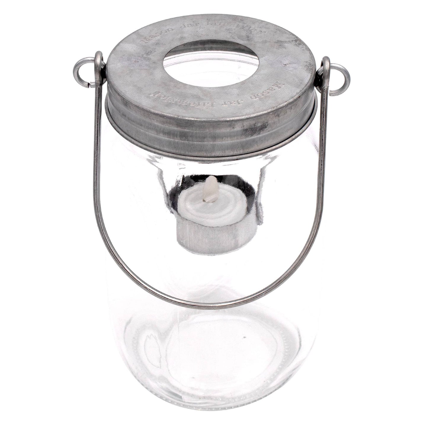 Galvanized Metal Tea Light Candle Holder Lids With Handles