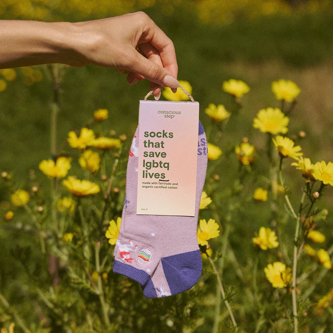 Ankle Socks that Save LGBTQ Lives (Purple Unicorns)