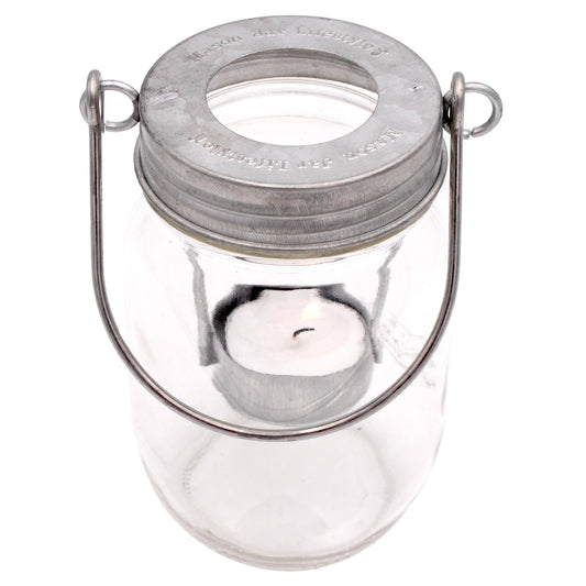 Galvanized Metal Tea Light Candle Holder Lids With Handles