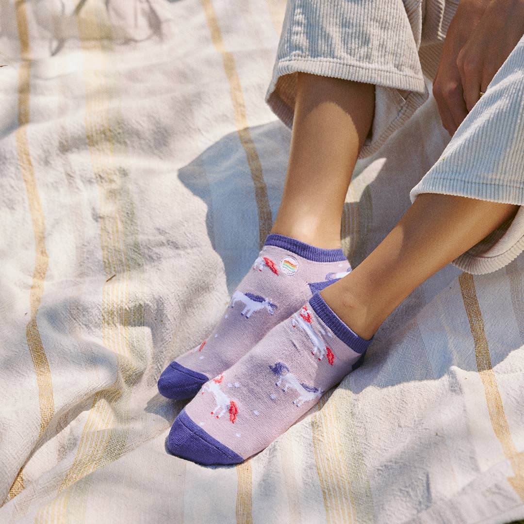 Ankle Socks that Save LGBTQ Lives (Purple Unicorns)