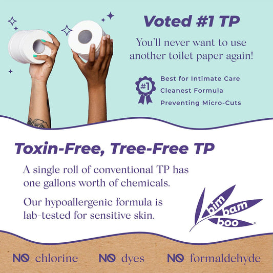 Plastic-Free Bamboo Toilet Paper