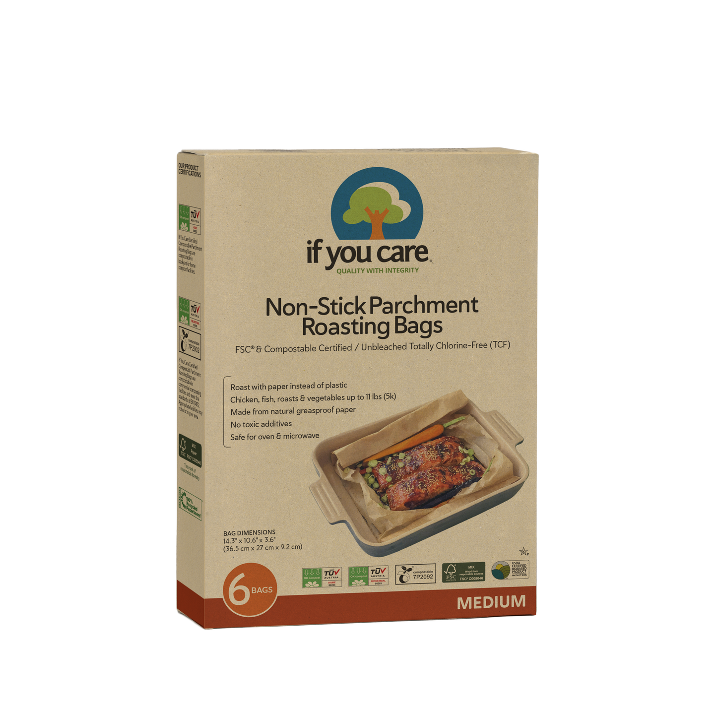 Fsc Certified Non-Stick Parchment Roasting Bags Medium