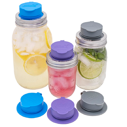 Leak Proof Silicone Chug Lids for Regular Mouth Mason Jars