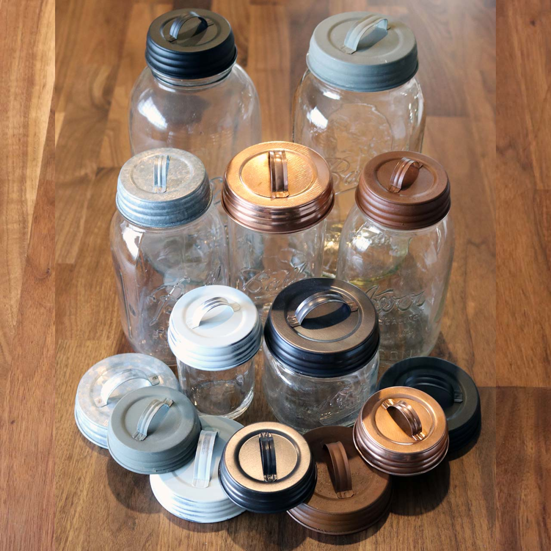 Galvanized Metal Handle / Canister Lid for Mason Jars