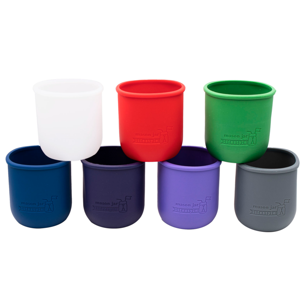 Silicone Sleeve for Regular Mouth Pint 16oz Mason Jars