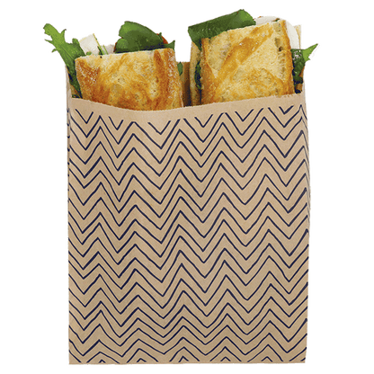 Compostable XL Sandwich Bags Chevron 50 Count