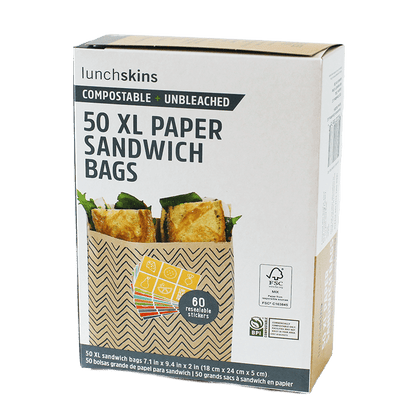 Compostable XL Sandwich Bags Chevron 50 Count