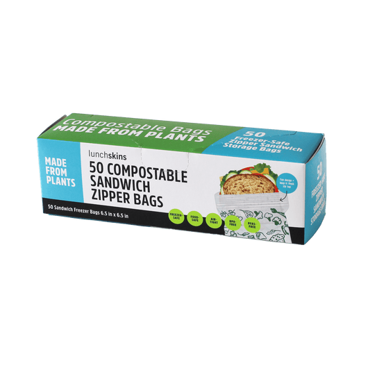 Ziptop Compostable Freezer-Safe Sandwich Storage Bags 50 Count