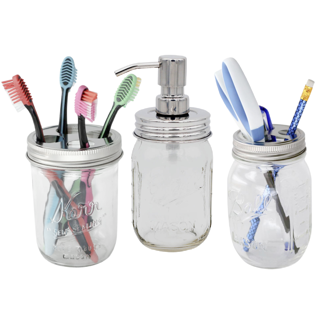 Stainless Steel Toothbrush Holder for Mason Jars