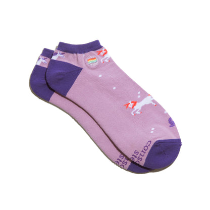 Ankle Socks that Save LGBTQ Lives (Purple Unicorns)